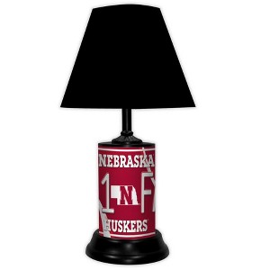 NCAA 18-inch Desk/Table Lamp with Shade, #1 Fan with Team Logo, Nebraska Cornhuskers - 1 of 3