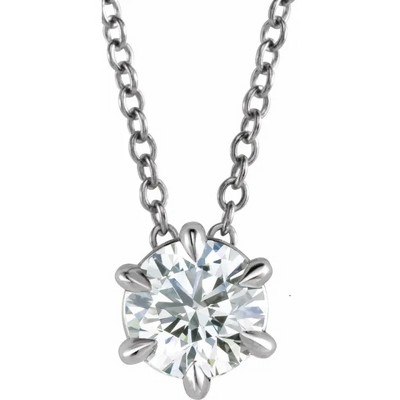 Pompeii3 14k White Gold 1/2ct Floating Solitaire Round Diamond Pendant ...