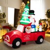 Costway 8FT Wide Inflatable Santa Claus Driving a Car w/ LEDs & Air Blower - image 4 of 4