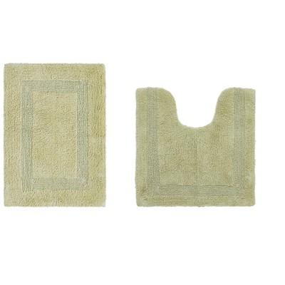 Sage Cotton Tufted Reversible Bath Rug Set, 2-Piece