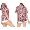 LA LEELA Womens Button Down Short Sleeve Summer Short Sleeve Tops Hawaiian Club party Casual Dress Shirt for Women - 3 of 4