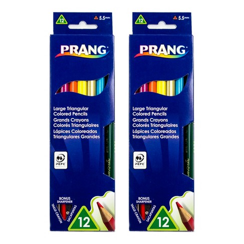 Prang® Triangular Colored Pencils, 5.5 Mm Core, With Sharpener ...