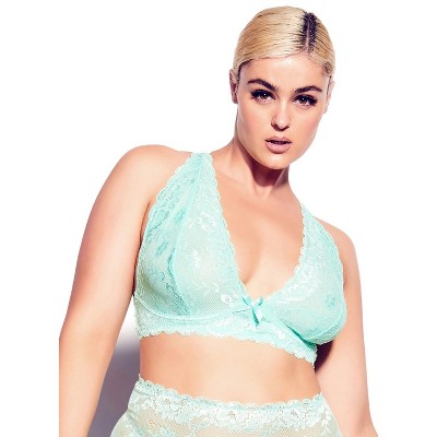 FOX & ROYAL | Women's Plus Size Kira Lace Bralette - turquoise - 14W