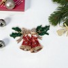 Unique Bargains Christmas Brooches Wreath Wind Chime Alloy Dripping Wax Multicolor 1.57"x2.17" 1 Pc - 2 of 4