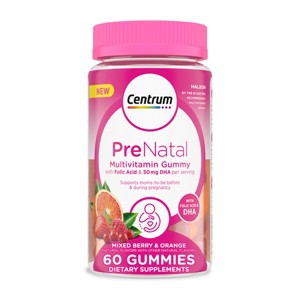 Centrum DHA and Folic Acid Prenatal Multivitamin Gummies - Mixed Berry/Orange - 60ct - 1 of 4