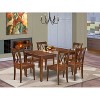 HomeStock 7-Piece Rectangle Mahogany Finish Solid Wood Top Dining Table with 6 Chairs with Cross Back - 2 of 4
