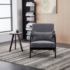 TiramisuBest Mid-Century Accent Chair & Coffee Table Set,Vintage Luxury Design, Beige Leisure Chair & Walnut-Tone Table for Living or Bedroom - 2 of 4
