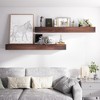 APRILSOUL Set of 2 Dark Chocolate Wood Decorative Wall Shelf, Floating Fireplace Shelves, Cap-Shelf Mantel - 2 of 4