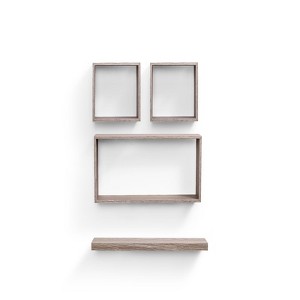 FONTOI 17.72" Floating Shelves, Wall Mounted Shelves for Bathroom, Living Room, Kitchen, Hanging Shelf for Books/Decor, Maple, 3.94"*9.06"*17.72" - 1 of 4
