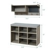 Whizmax Hall Tree Shoe Bench Industrial 6 in 1 Coat/Shoe Rack with 5 Hooks,9 Storage Cubbies with Bookshelf and Small Blackboard,for Entryway,Hallway - 2 of 4