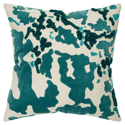 20"x20" Abstract Polyester Filled Pillow Teal - Rizzy Home