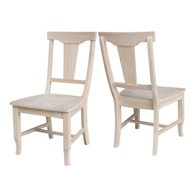 Set of 2 Panel Back Chair Unfinished - International Concepts, 4 of 13