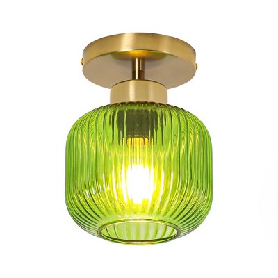 Parrot Uncle 6" Modern 1-Light Brass Semi-Flush Mount Ceiling Light