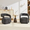 Chenille Swivel Barrel Accent Chair with Curved Backrest, Wide Seat Upholstered Lounge Armchair for Living Room Bedroom-3irtyhousy - 3 of 4