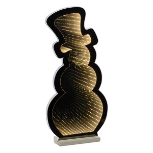 Snowman LED Infinity Light – 24"H – Acrylic Christmas Decoration for Indoor or Covered Outdoor Use – By Melrose - 1 of 3