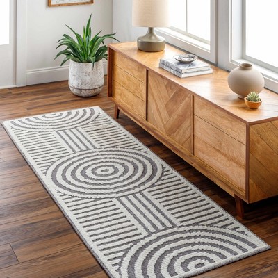 Hauteloom Deron Gray Rainbow Washable Rug