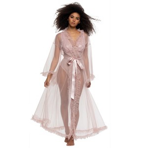 Veil Tulle Ruffle Peignoir Robe - 1 of 3