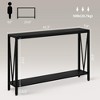 Homhougo Console Table, 2-Tier Entryway Table with Storage, Narrow Sofa Table with V Design, 43" Industrial Console Table Black - 2 of 4
