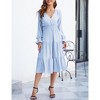 Clearlove Casual V Neck Layered Long Sleeve Wedding Guest Maxi Dresses for Women Flowy Maxi Dress - 4 of 4