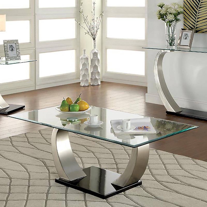 Sylvie Glass Top Coffee Table Satin Plated/Black - HOMES: Inside + Out, 3 of 5
