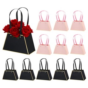 Unique Bargains Wedding Party Paper Flower Gift Bag with Handle 12 Pcs - 1 of 4