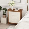 JIONJOY Farmhouse 3-Drawer Dresser - Hand-Carved Leaves Design, Fully Assembled Vintage Storage for Bedroom/Living Room, White & Brown - 4 of 4