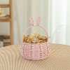 Wickerwise Hand-Woven Easter Bunny Ear Basket with Handle – Multi-Purpose Paper Rope Wicker Basket for Easter Egg Hunts, Picnics, Flower Arrangements, Food Storage, Party, and Home Decor - 3 of 4