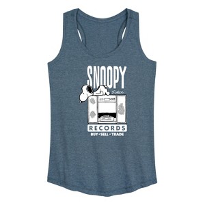 Women's - Peanuts - Snoopy Records Graphic Racerback Tank - 1 of 4