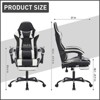 Angel Sar Gaming Chair with Footrest & Massage Lumbar Support, Ergonomic High-Back Computer Chair with Headrest, 330lb Capacity, Black/White - 3 of 4