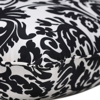 Black and Beige Damask Outdoor Square Pillow Set
