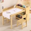 for Ages 2-10 Kids Art Table with 2 Chairs, Kids Wooden Activity Desk with Storage Shelves Craft Drawing Station - 4 of 4