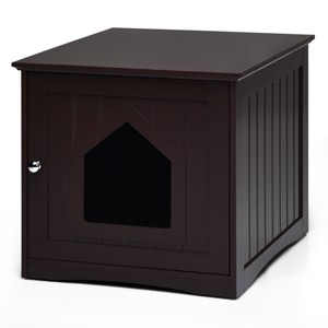 Costway Weatherproof Multi-function Pet Cat House Sidetable Nightstand - 1 of 4