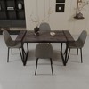 5-Piece Dining Set with Rectangle Kitchen Table and 4 Suede Armless Chairs - 2 of 4