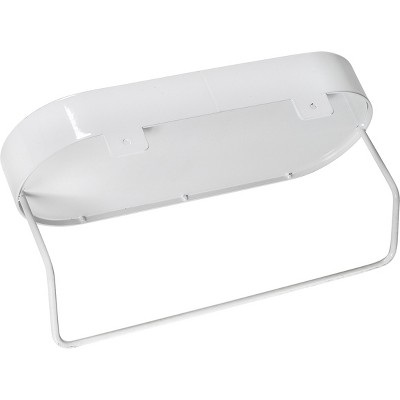 White Steel Wall-Mounted Shelf with Towel Bar