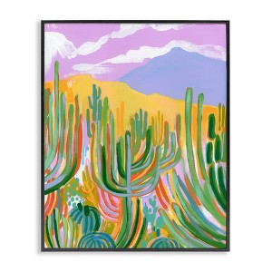 Stupell Industries Abstract Cactus Plants Desert Dunes Black Framed Giclee Art - 1 of 4