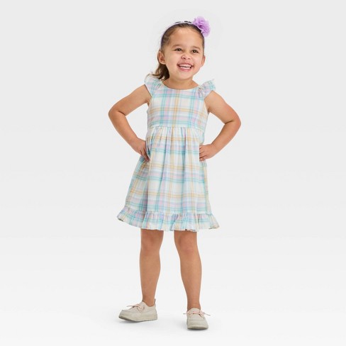 Toddler Girls' Plaid Dress - Cat & Jack™ Red 18m : Target