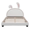 GustoWave Full Size Upholstered Bed Frame with Rabbit Ears Headboard, Wood Slat Support, No Box Spring Needed, 79.5" x 56", White - 4 of 4