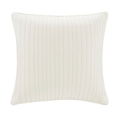 White quilted shop euro pillow shams