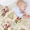 FIONECA Classic Santa Claus Christmas Blanket with Tree and Snowflake Pattern Warm Cozy Holiday Decor Throw 30x40 inches - 4 of 4
