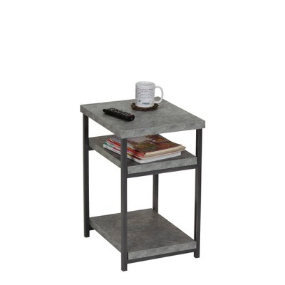 Gray Faux Concrete Slate Industrial Side Table