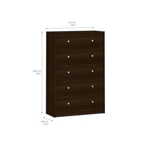 HomeStock Belmont 5 Drawer Chest, Brown - 1 of 4
