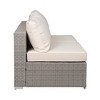 WestinTrends Outdoor Patio Rattan Wicker Armless Sofa with Cushions (Set of 2) - 3 of 3