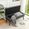 Gulches 43.3"W Dark Gray Leather Storage Ottoman Bench - Tufted Upholstered Bench with Safety Hinge, 300LBS Capacity, Solid Wood - 2 of 4