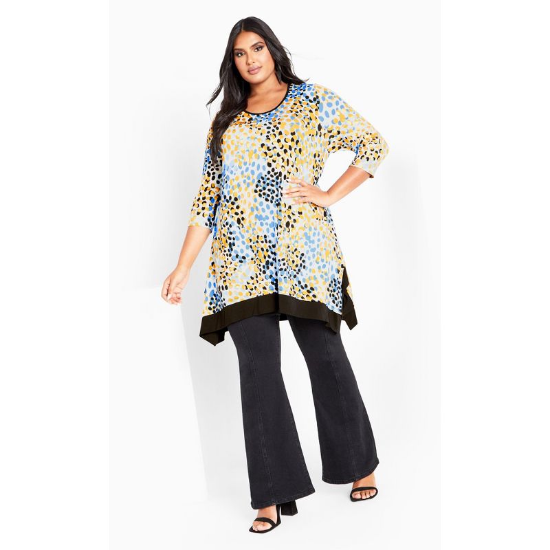 Women's Plus Size Monroe Pocket Tunic - gold spotted | AVENUE, 3 of 8