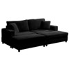 Mjkone Oversized Chaise Lounge Chair Indoor, 85" W Corduroy Upholstered Modern Sofa Couch With 2 Movable Ottomans, Comfy Lazy Sofa Chair - 4 of 4