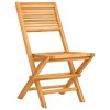 vidaXL Solid Teak Wood Folding Patio Chairs - Set of 2, Scandinavian Outdoor Seating with Comfortable Backrest and Timeless Slatted Design, Brown? - 3 of 4
