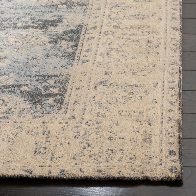 Gray and Cream Rectangular Flat Woven 4' x 6' Area Rug