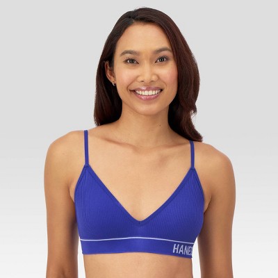 Hanes Originals Women's Ribbed Seamless Triangle Bra - Violet