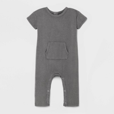 Grayson Mini Baby Boys' Pocket Jumpsuit - Gray Newborn