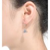 Guili Sterling Silver Drop Earrings with Clear Round & Triangle CZ in Rhodium, Gold & Rose Gold Plating – Sleek, Stylish, and Elegant Design - 2 of 3